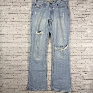 Abercrombie & Fitch Light Blue Flare Jeans Womens Size 4 Long